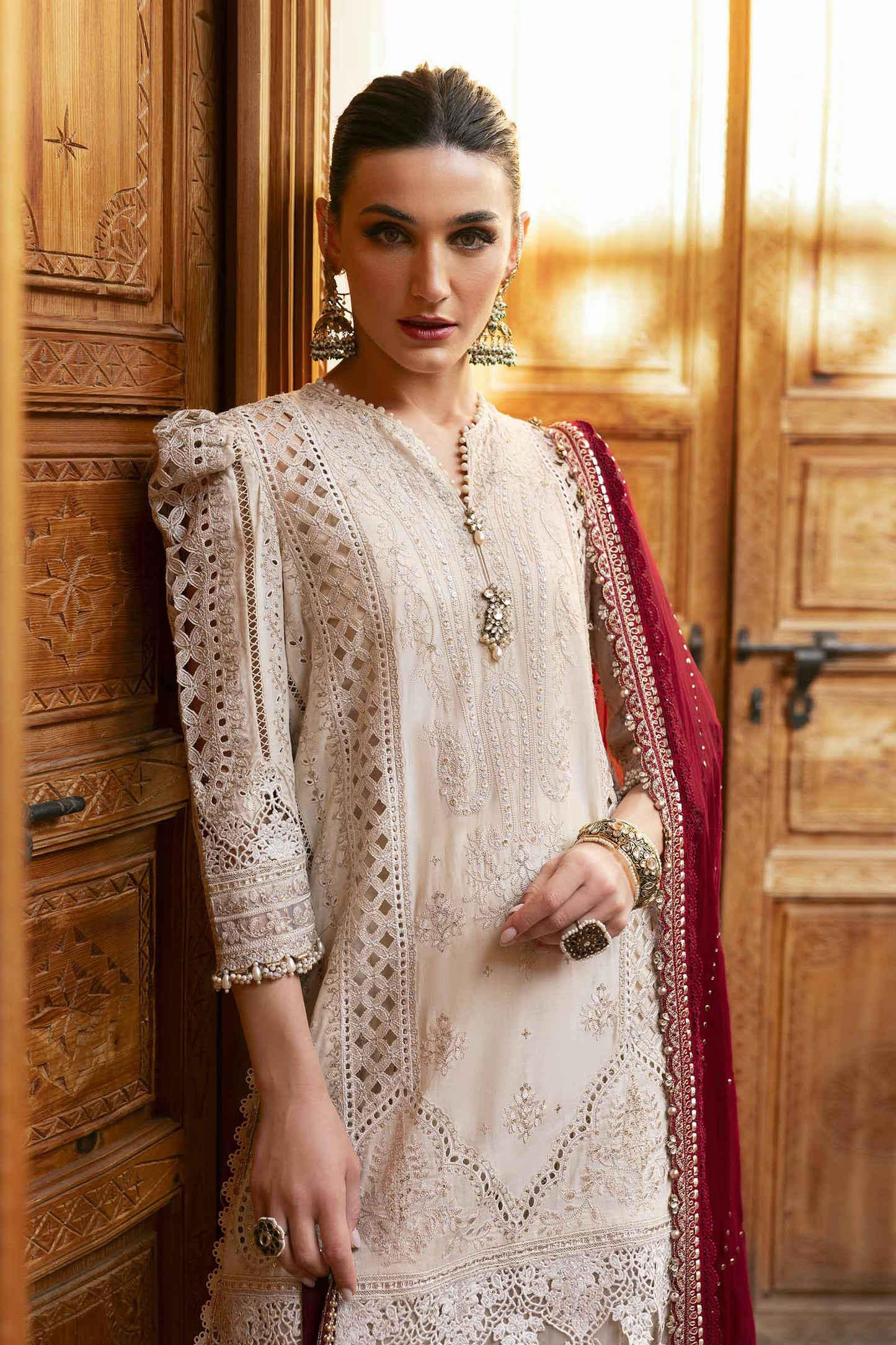 3 Piece Unstitched Embroidered Lawn Suit | D-2511-By Zeenat Zara