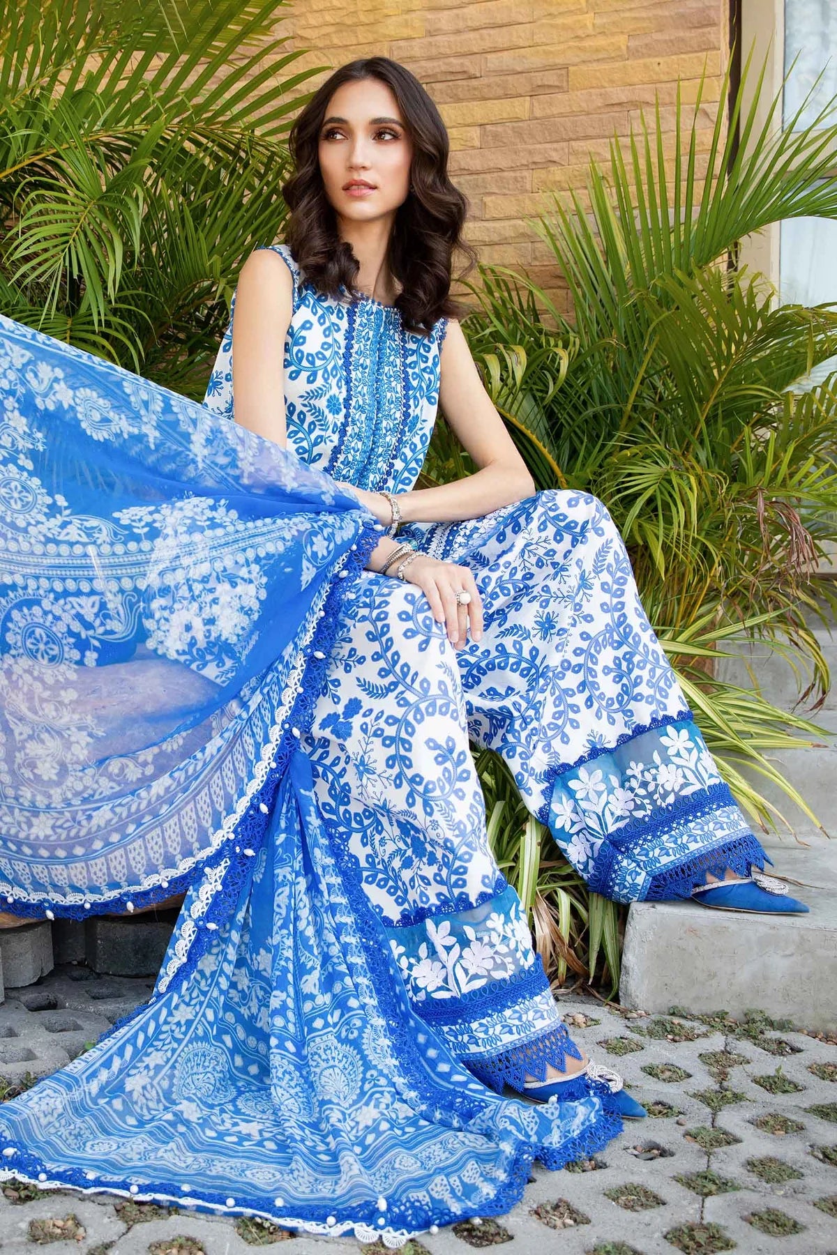 3 Piece Unstitched Printed Lawn Suit | Z.Z -2504-B
