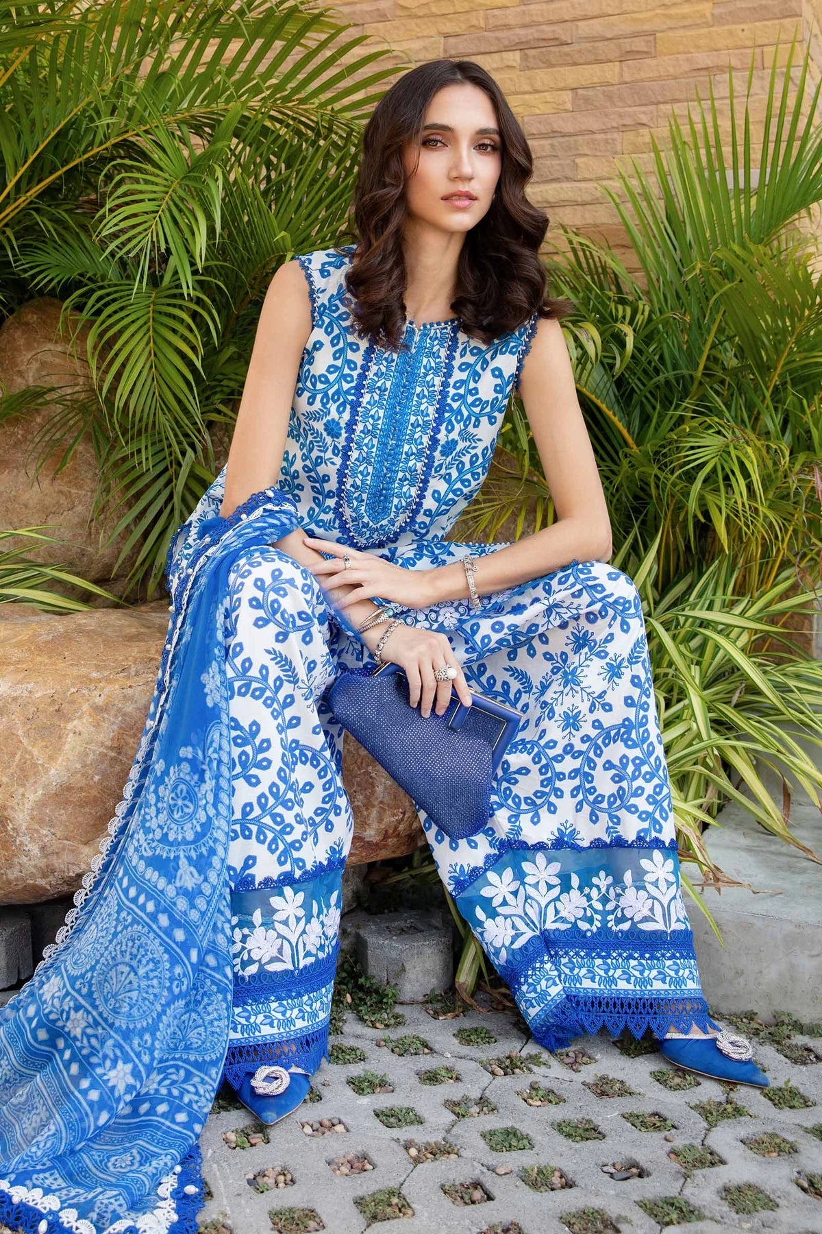 3 Piece Unstitched Printed Lawn Suit | Z.Z -2504-B