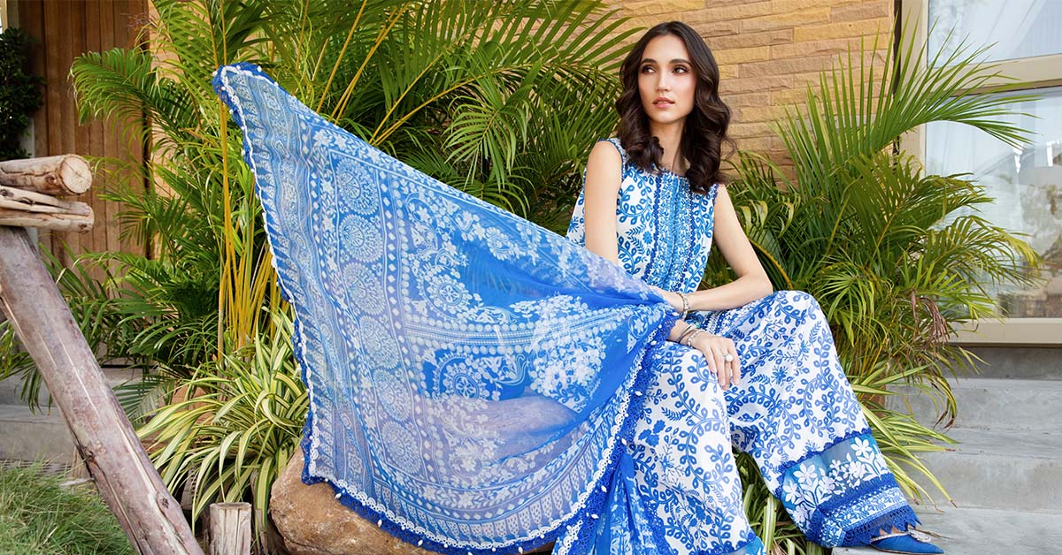 3 Piece Unstitched Printed Lawn Suit | Z.Z -2504-B
