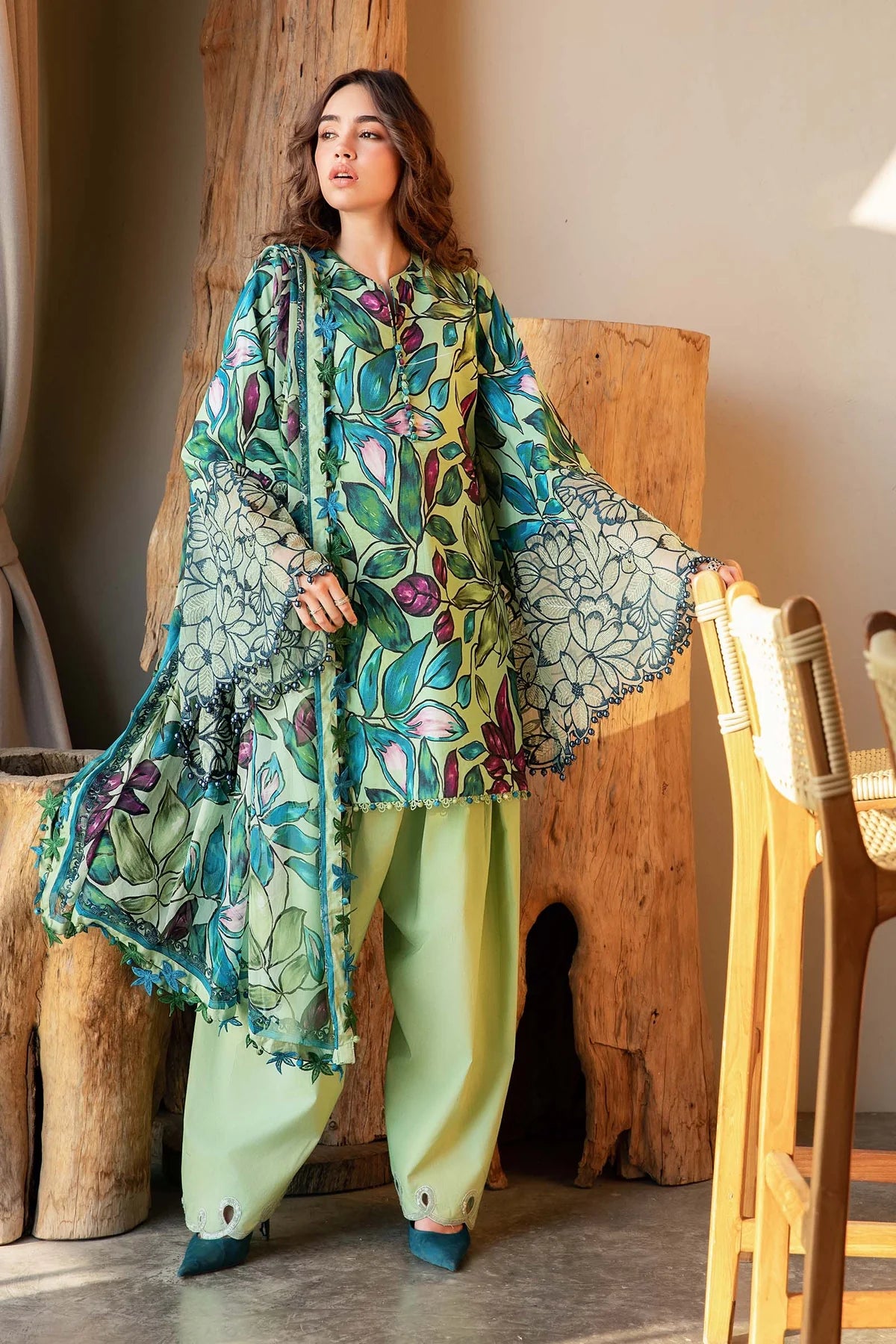 3 Piece Unstitched Printed Lawn Suit | Z.Z-2505-B