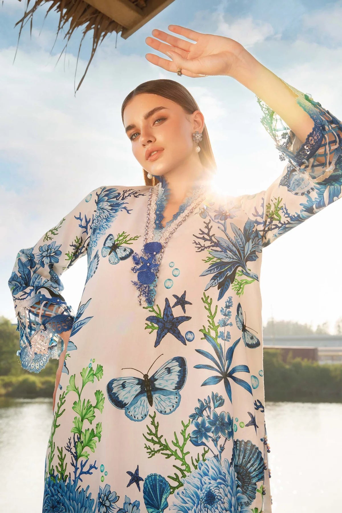 3 Piece Unstitched Printed Lawn Suit | Z.Z-2510-B