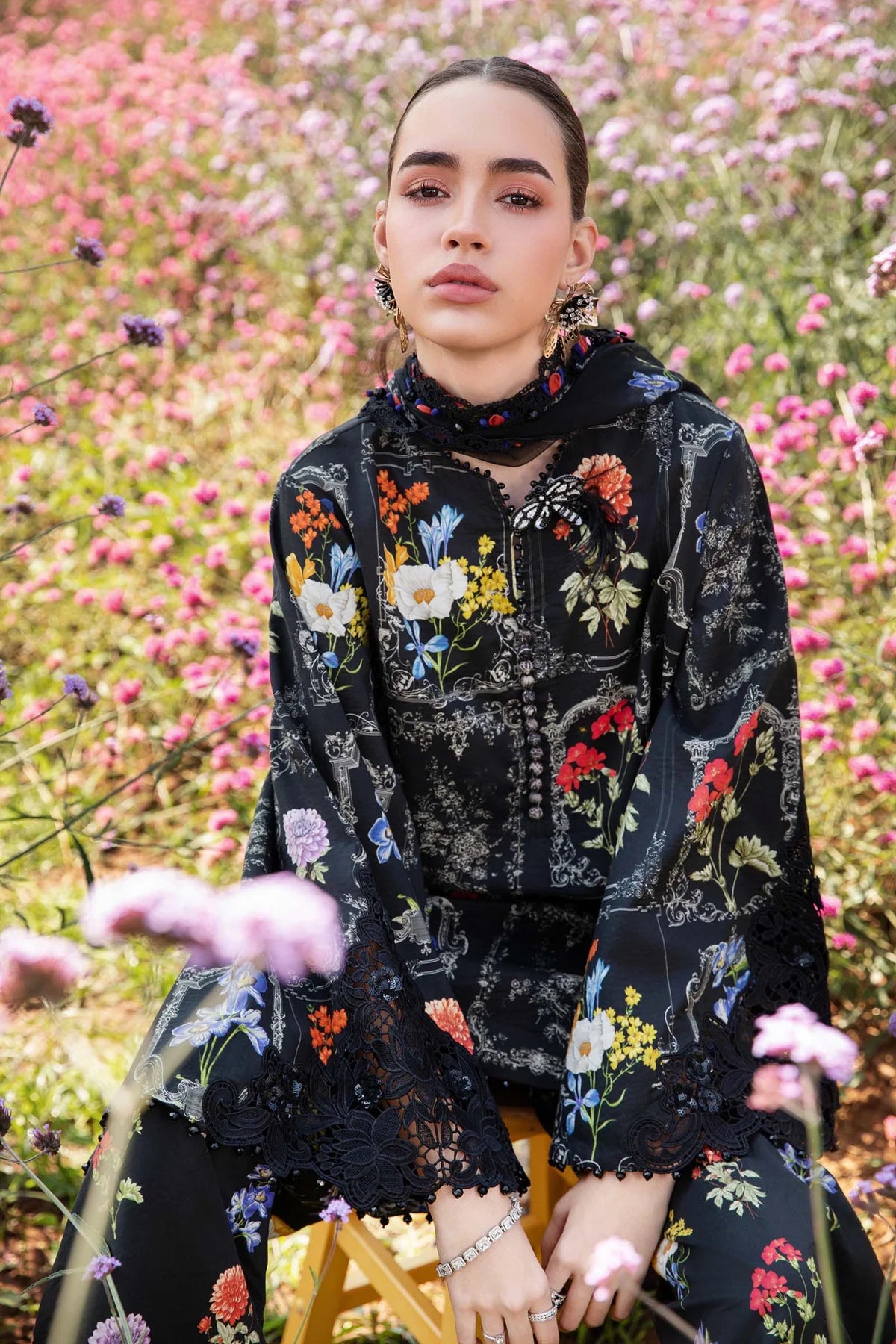 3 Piece Unstitched Printed Lawn Suit | Z.Z -2511-B