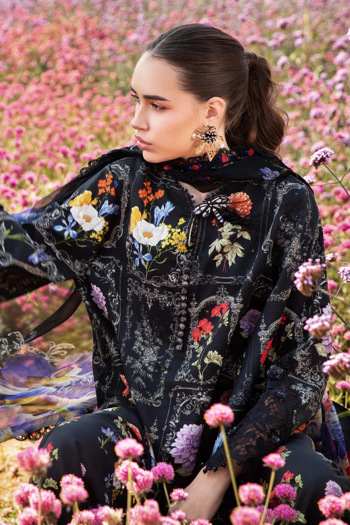 3 Piece Unstitched Printed Lawn Suit | Z.Z -2511-B