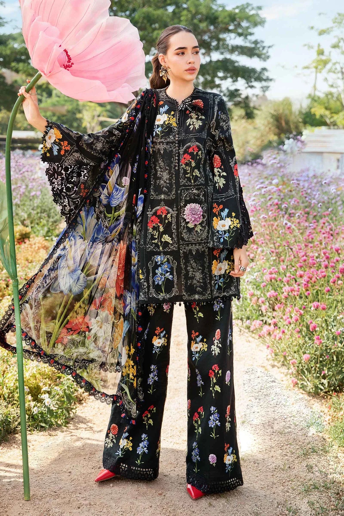 3 Piece Unstitched Printed Lawn Suit | Z.Z -2511-B