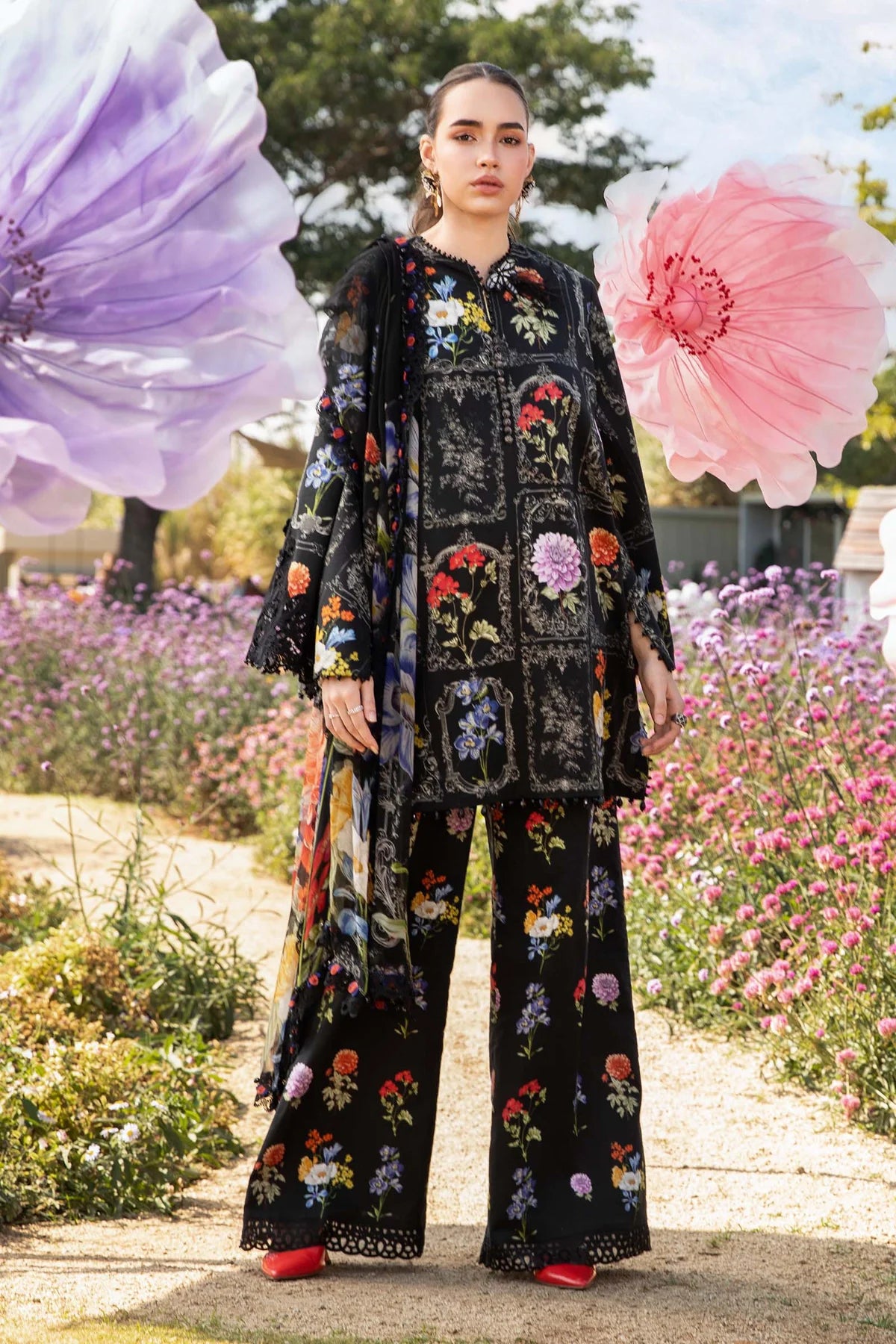 3 Piece Unstitched Printed Lawn Suit | Z.Z -2511-B