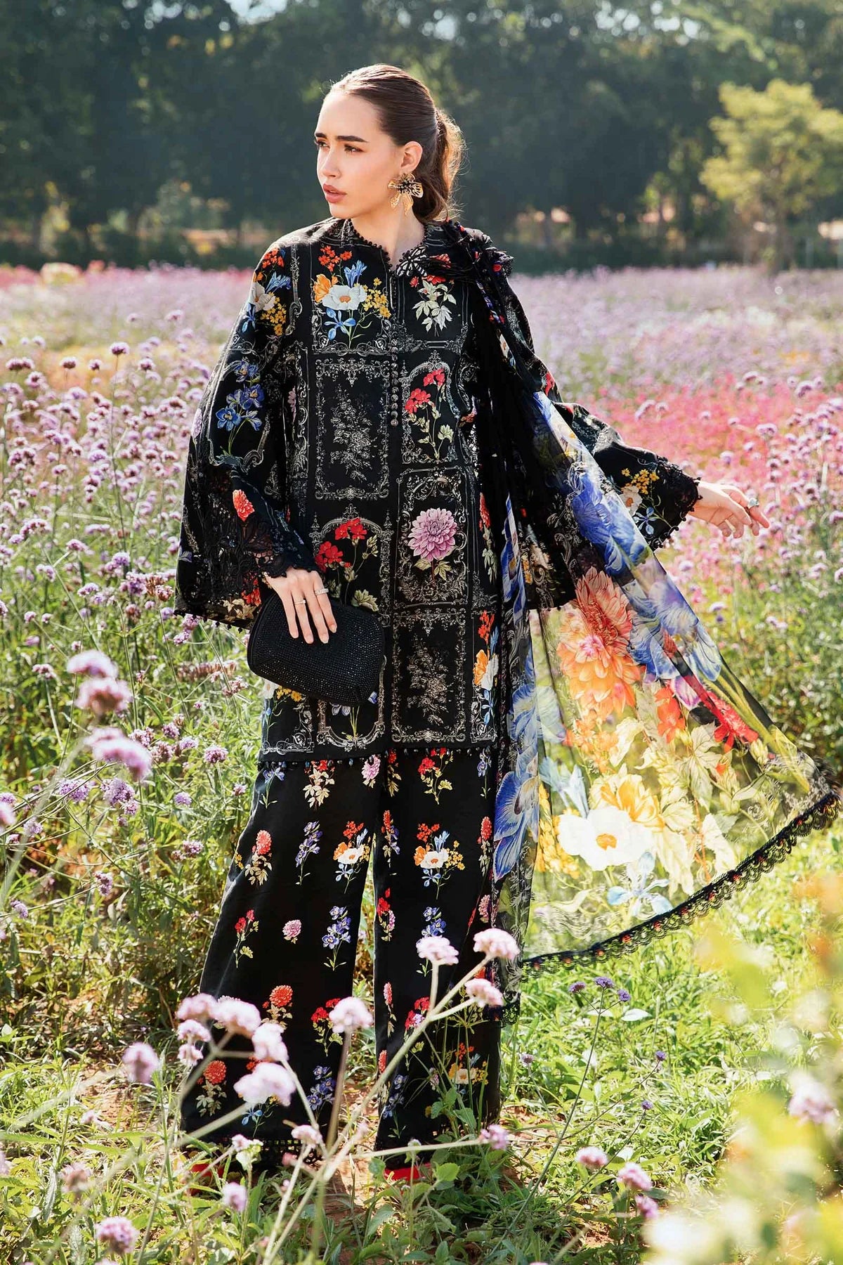 3 Piece Unstitched Printed Lawn Suit | Z.Z -2511-B