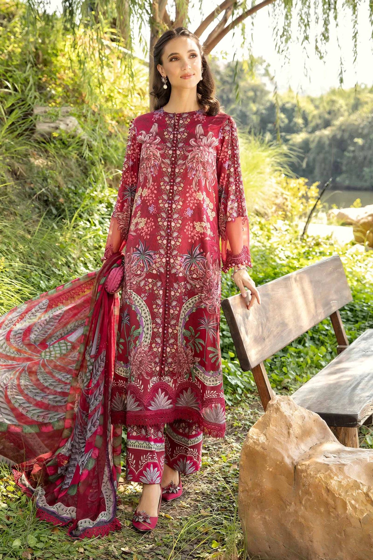 3 Piece Unstitched Printed Lawn Suit | Z.Z -2514-B