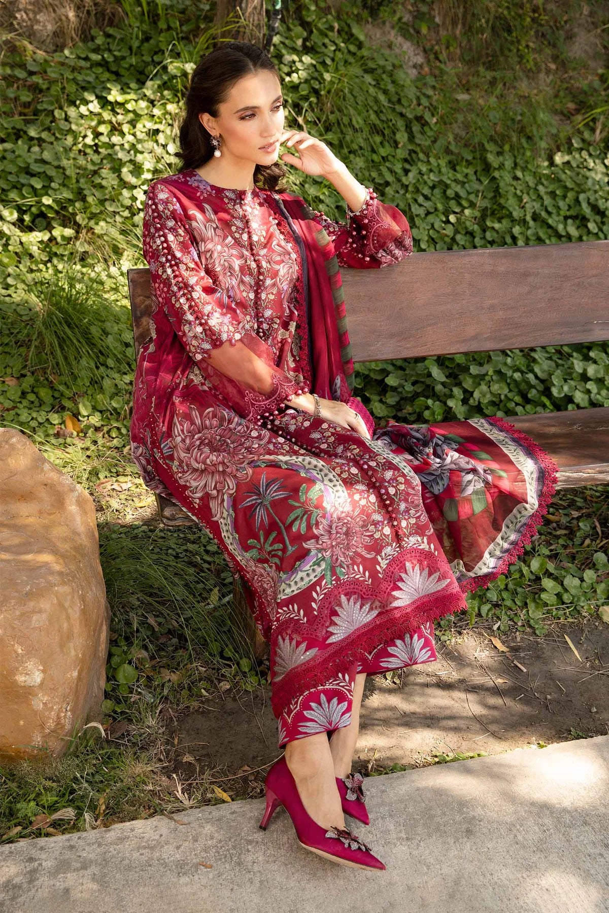 3 Piece Unstitched Printed Lawn Suit | Z.Z -2514-B