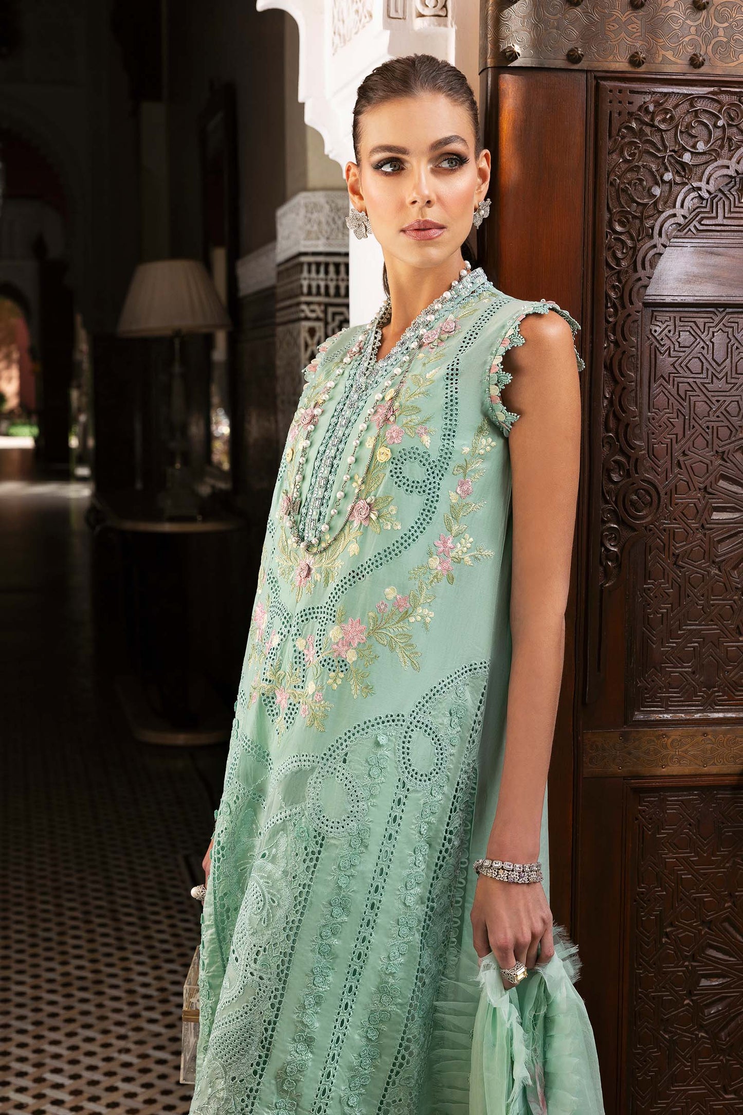 3 Piece Unstitched Embroidered Lawn Suit | D-2514-By Zeenat Zara