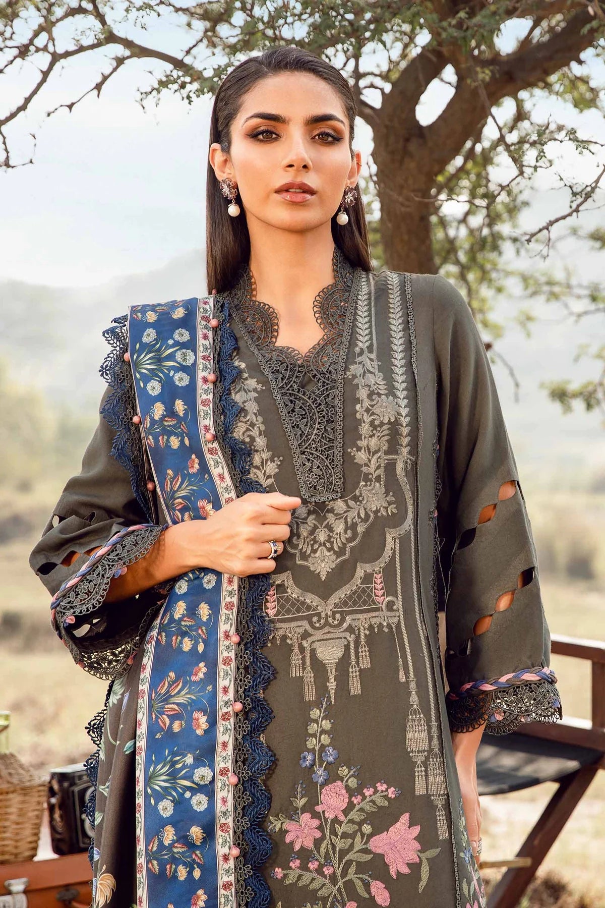 3 Piece Unstitched Printed Linen Suit | Z.Z-2401-A