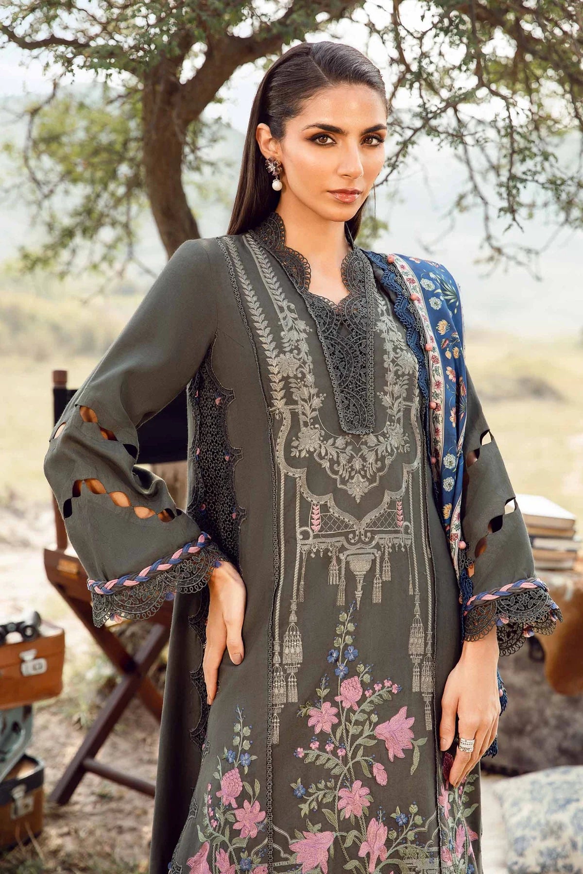 3 Piece Unstitched Printed Linen Suit | Z.Z-2401-A
