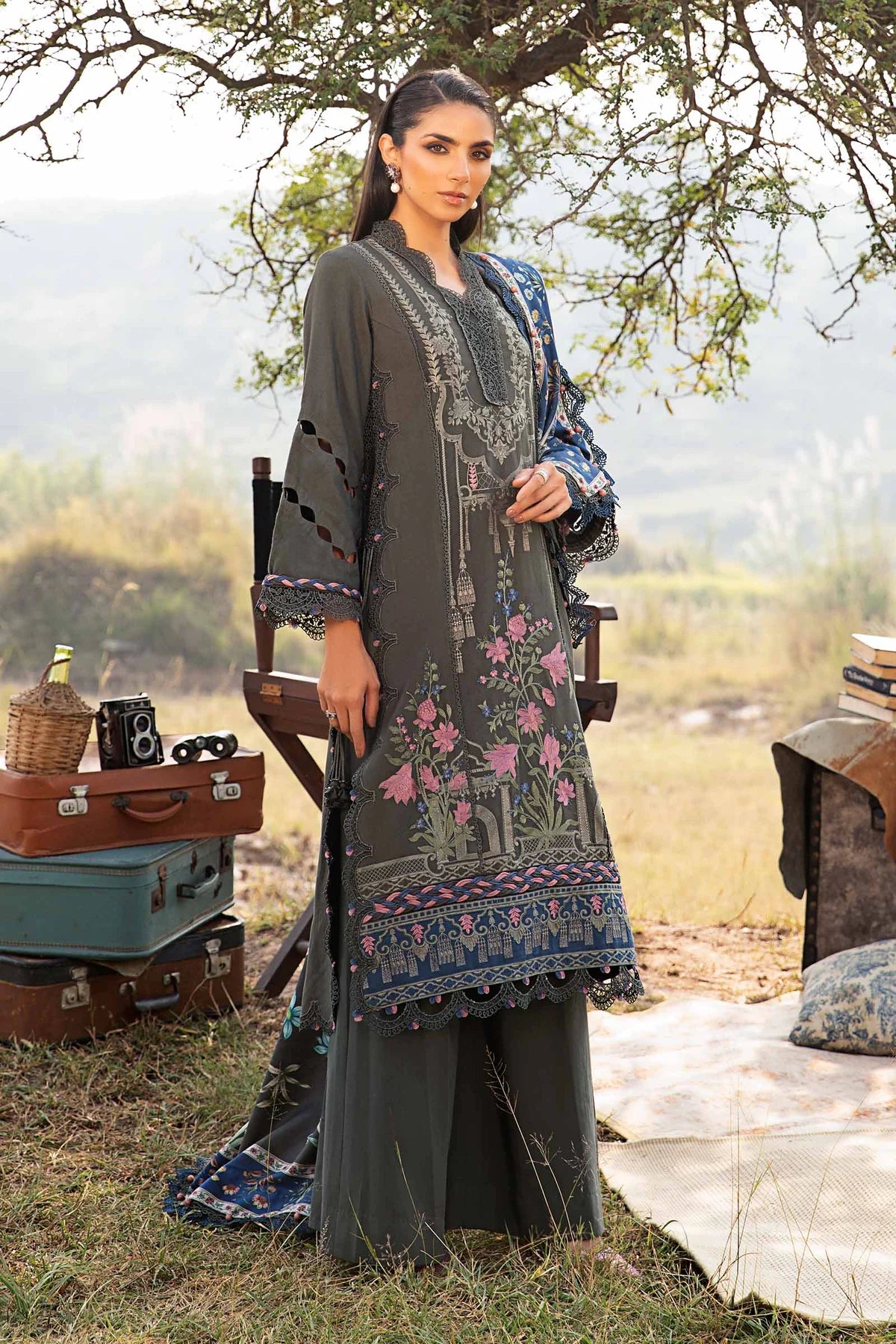 3 Piece Unstitched Printed Linen Suit | Z.Z-2401-A