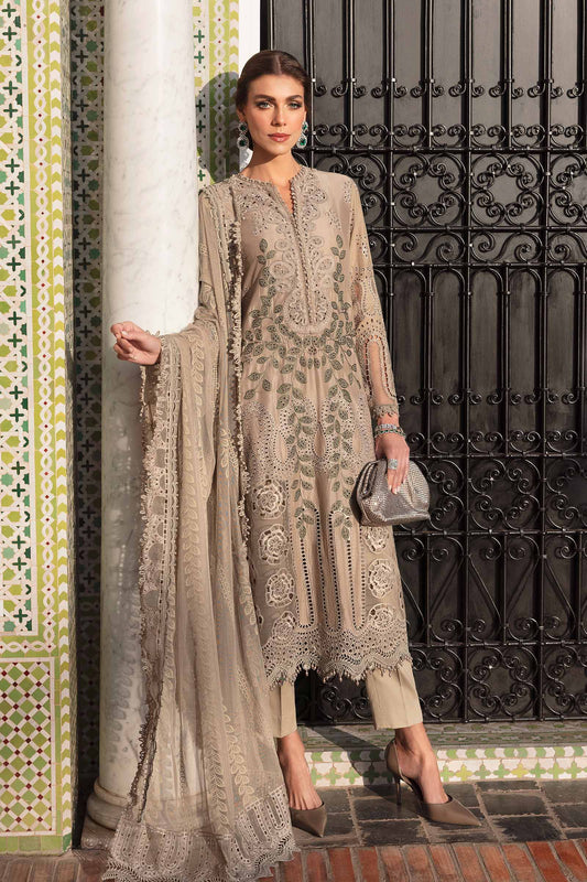 3 Piece Unstitched Embroidered Lawn Suit | D-2503-By Zeenat Zara