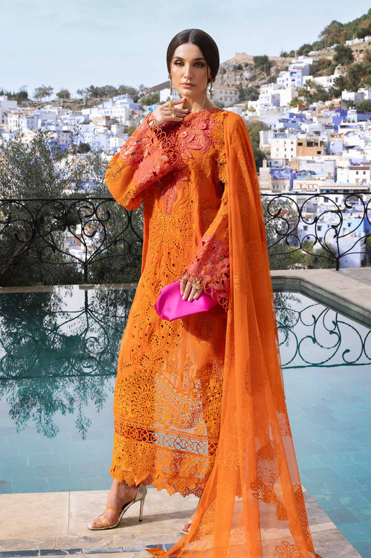 3 Piece Unstitched Embroidered Paper Cotton Suit | D-2505-By Zeenat Zara