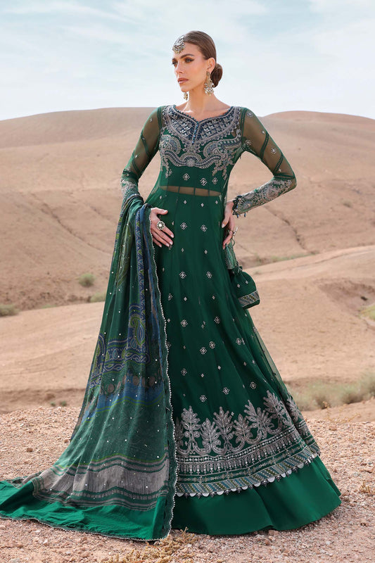 3 Piece Unstitched Embroidered Net Suit | D-2507-By Zeenat Zara