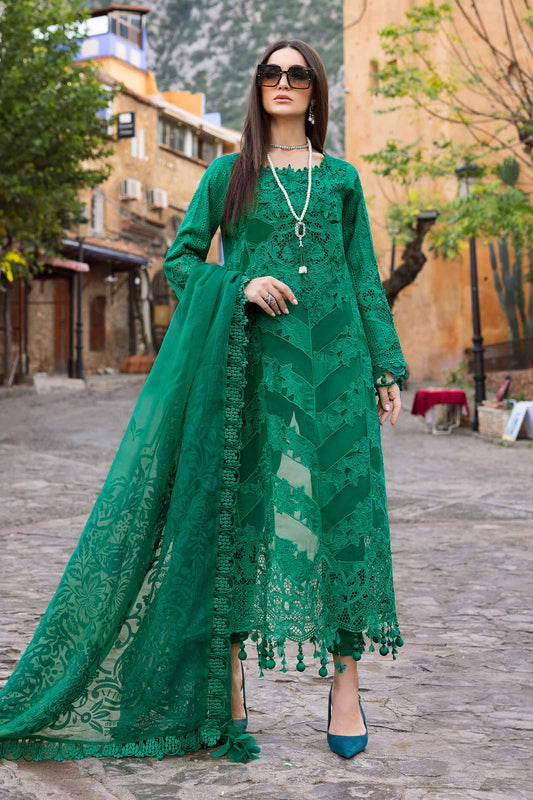 3 Piece Unstitched Embroidered Lawn Suit | D-2508-By Zeenat Zara
