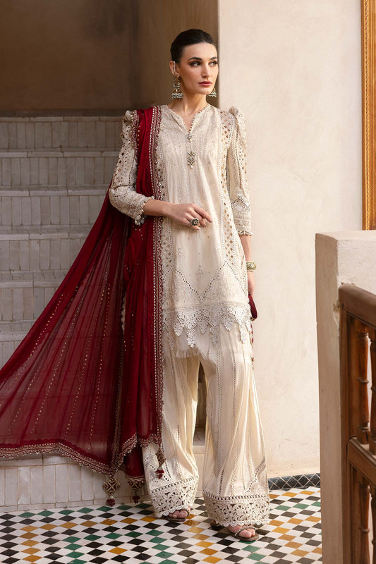 3 Piece Unstitched Embroidered Lawn Suit | D-2511-By Zeenat Zara