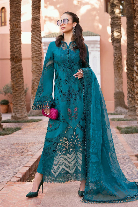 3 Piece Unstitched Embroidered Dobby Lawn Suit | D-2513-By Zeenat Zara