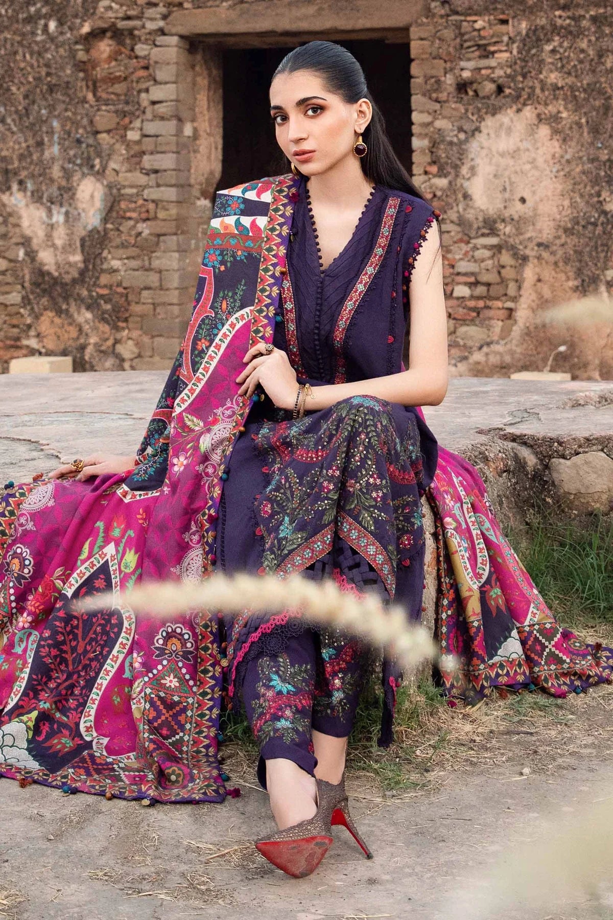 3 Piece Unstitched Printed Linen Suit | Z.Z-2402-A