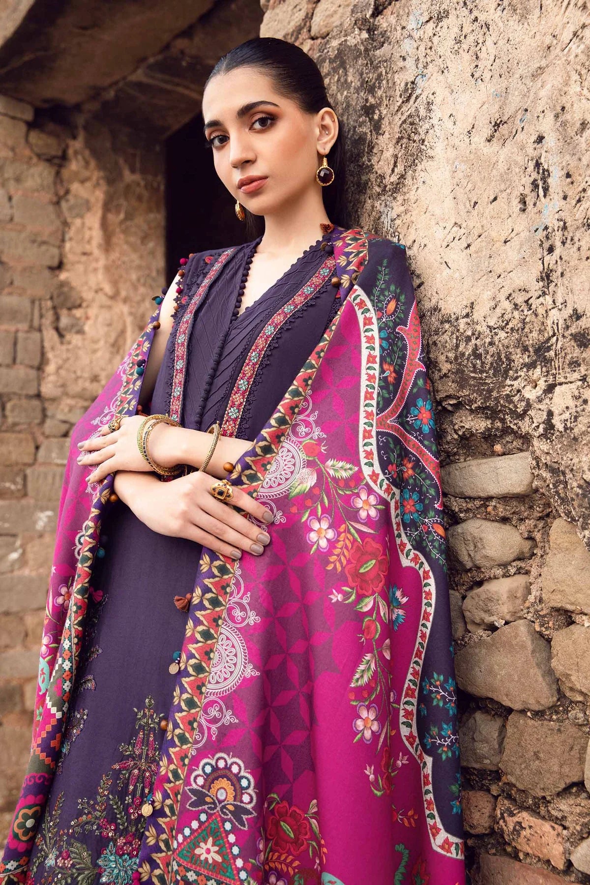 3 Piece Unstitched Printed Linen Suit | Z.Z-2402-A