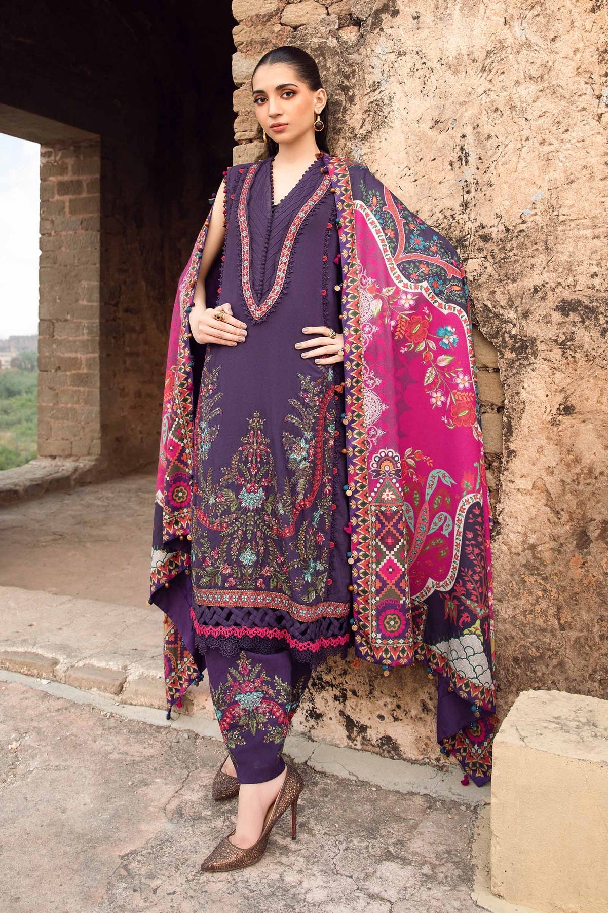 3 Piece Unstitched Printed Linen Suit | Z.Z-2402-A