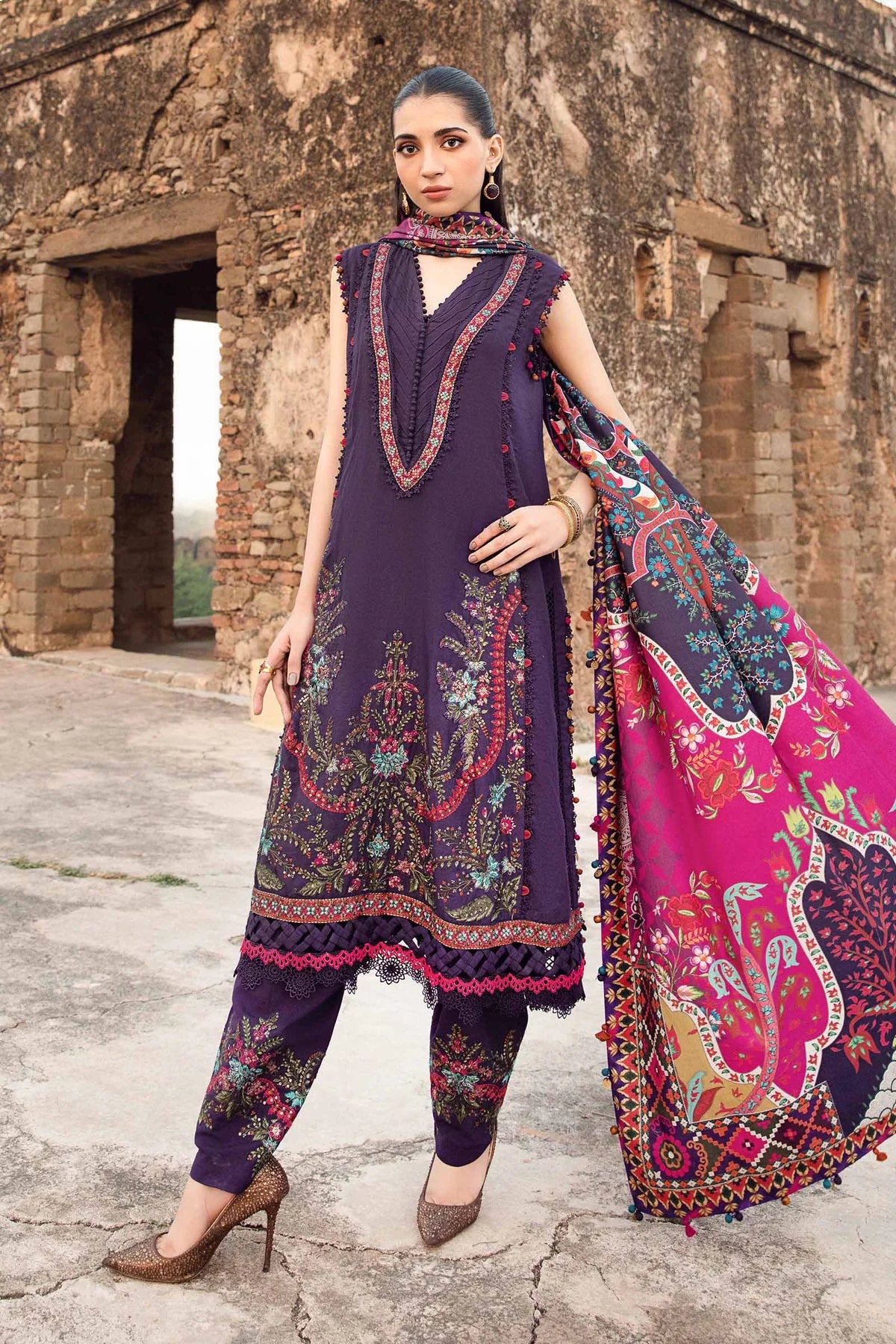 3 Piece Unstitched Printed Linen Suit | Z.Z-2402-A