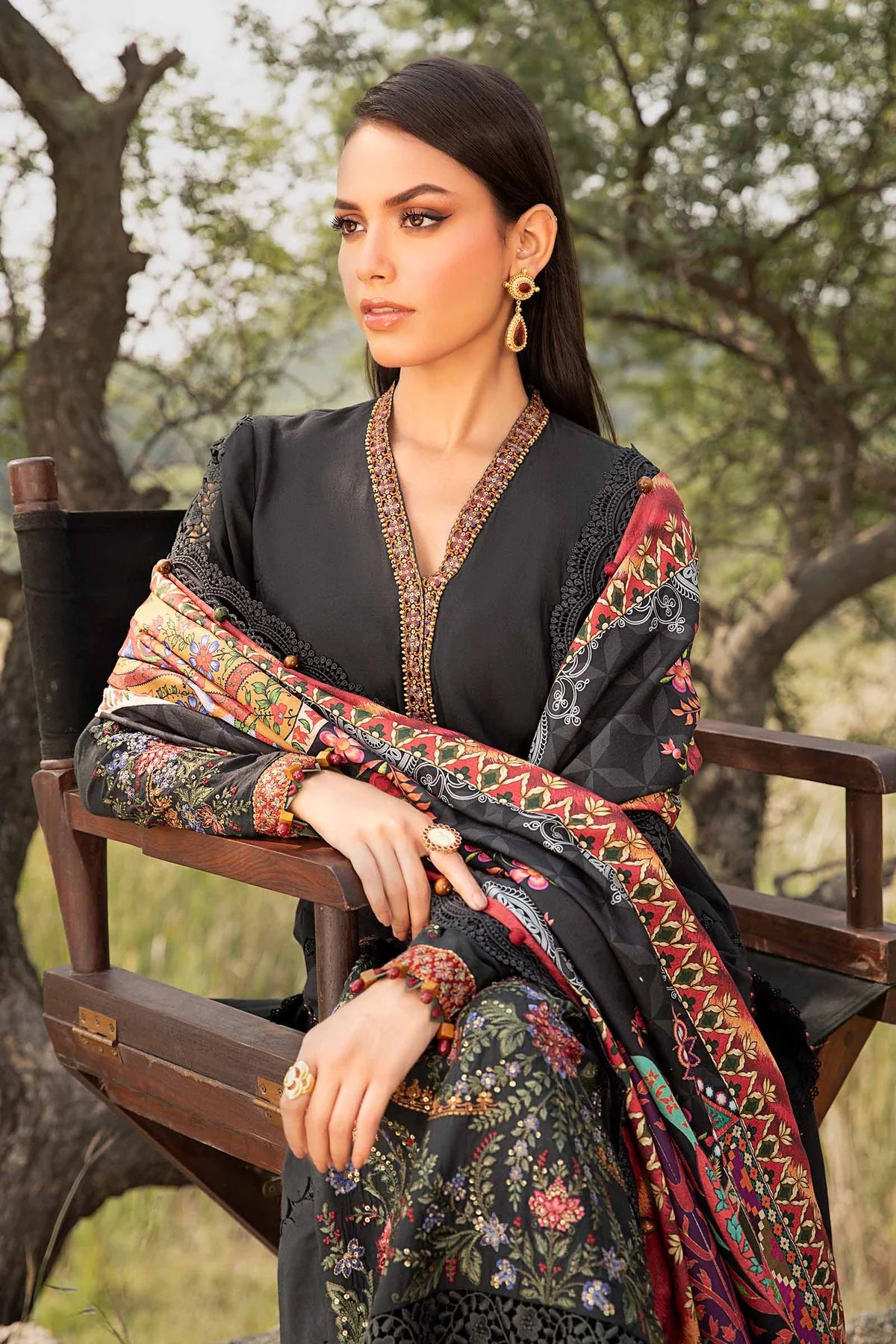 3 Piece Unstitched Printed Linen Suit | Z.Z-2402-B