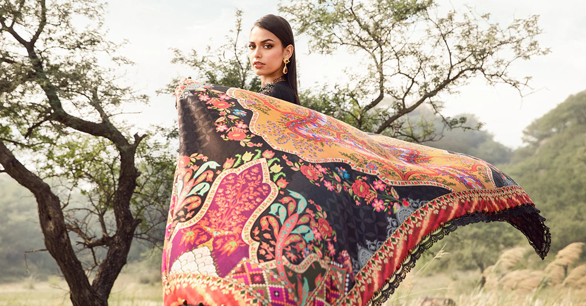 3 Piece Unstitched Printed Linen Suit | Z.Z-2402-B