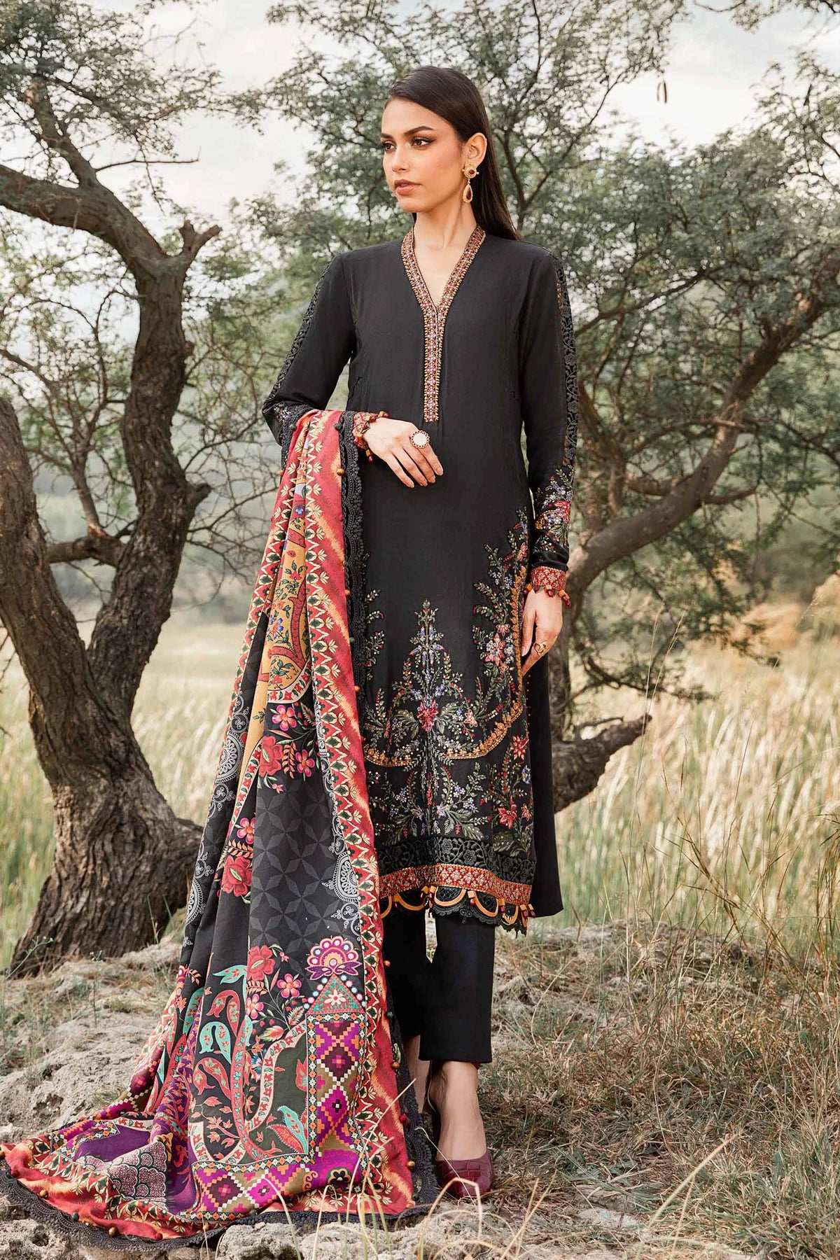 3 Piece Unstitched Printed Linen Suit | Z.Z-2402-B