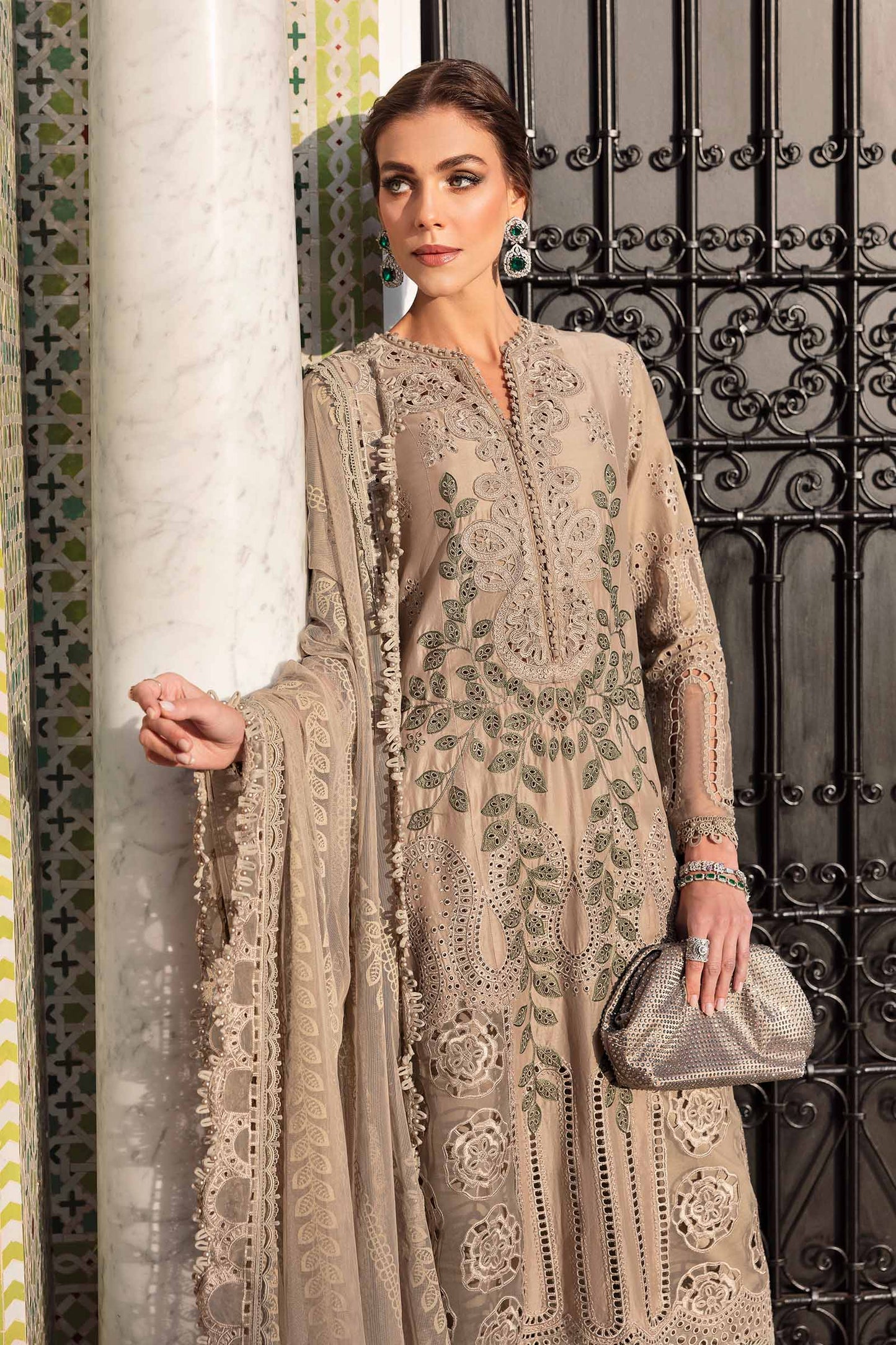 3 Piece Unstitched Embroidered Lawn Suit | D-2503-By Zeenat Zara