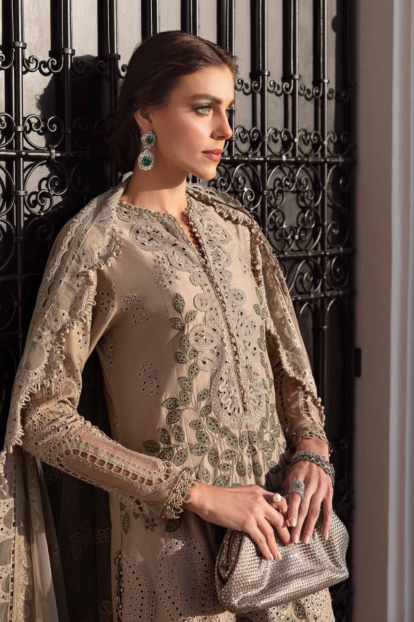 3 Piece Unstitched Embroidered Lawn Suit | D-2503-By Zeenat Zara