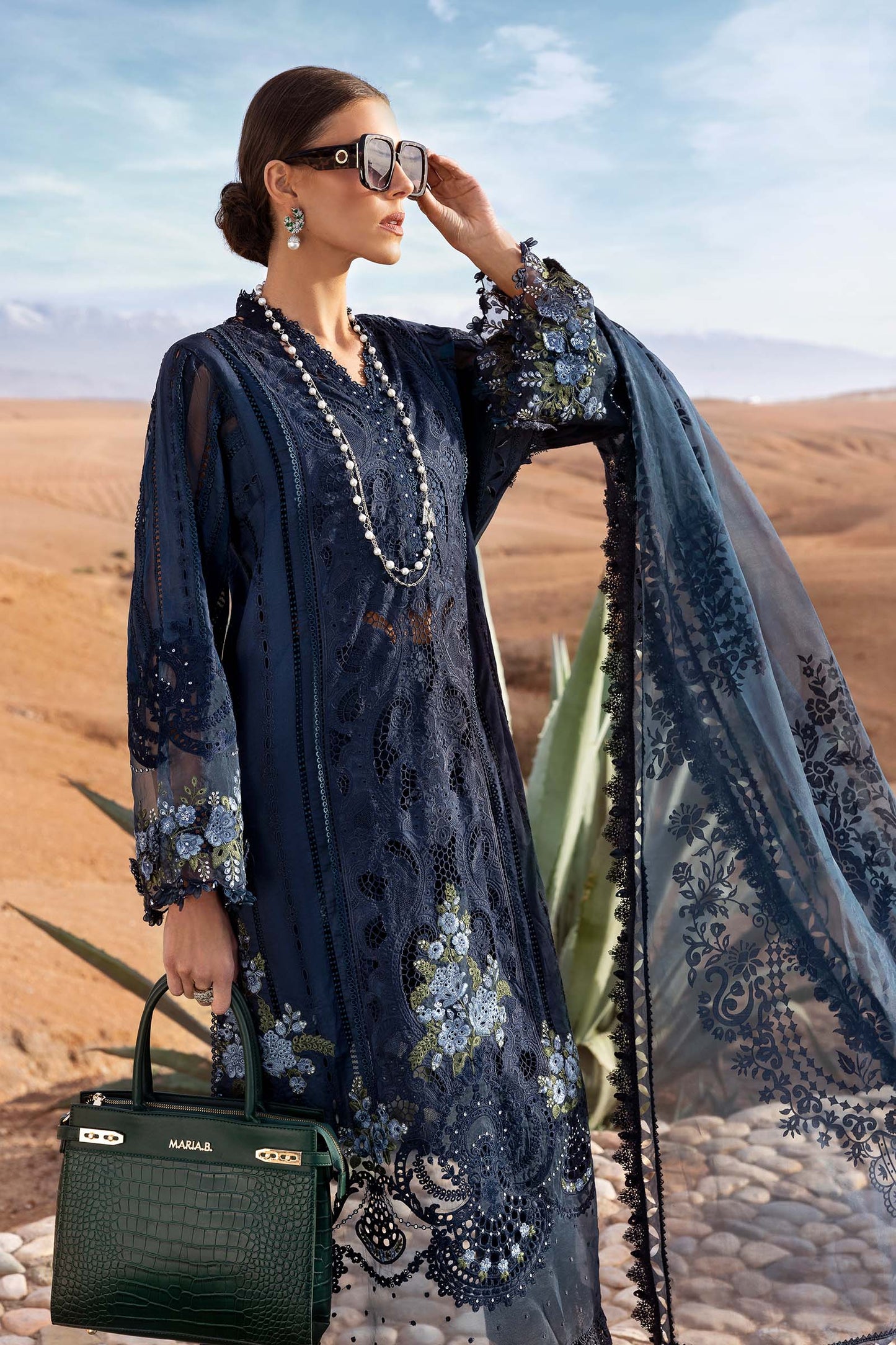 3 Piece Unstitched Embroidered Lawn Suit | D-2504-By Zeenat Zara