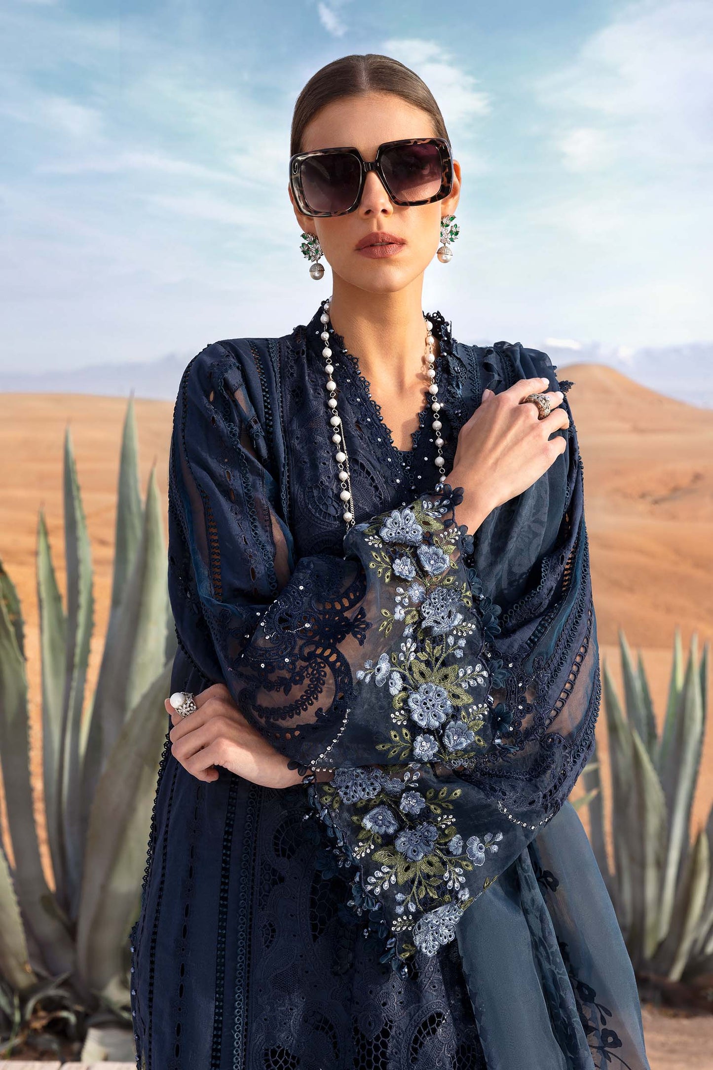 3 Piece Unstitched Embroidered Lawn Suit | D-2504-By Zeenat Zara