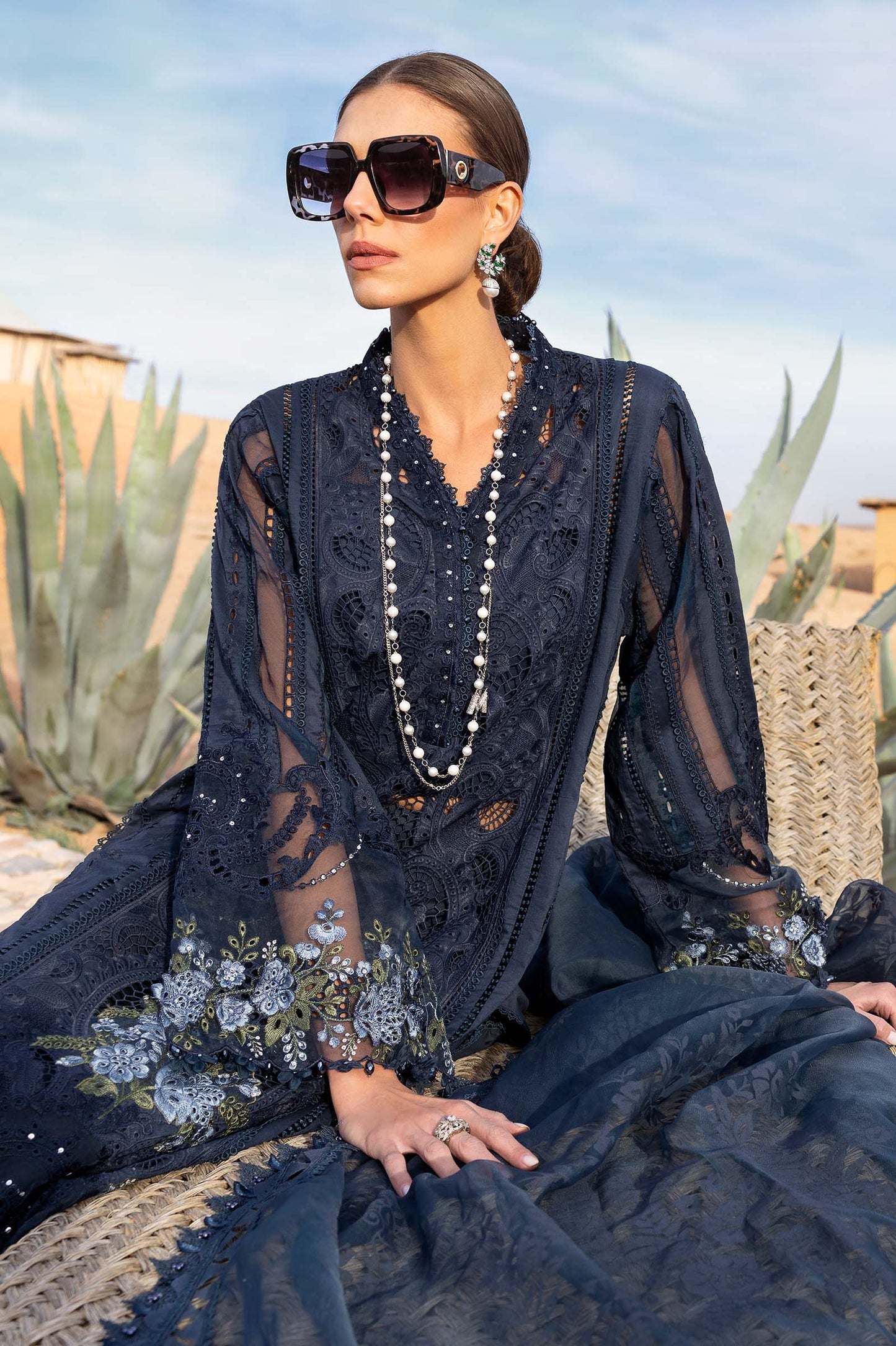 3 Piece Unstitched Embroidered Lawn Suit | D-2504-By Zeenat Zara