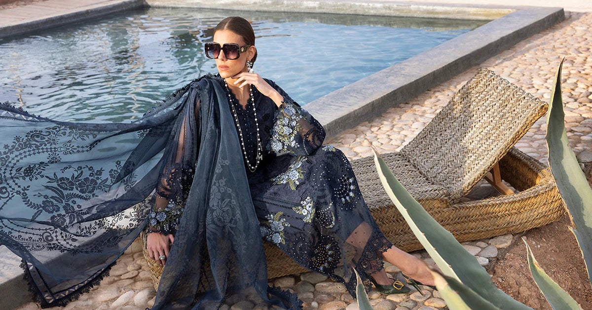 3 Piece Unstitched Embroidered Lawn Suit | D-2504-By Zeenat Zara