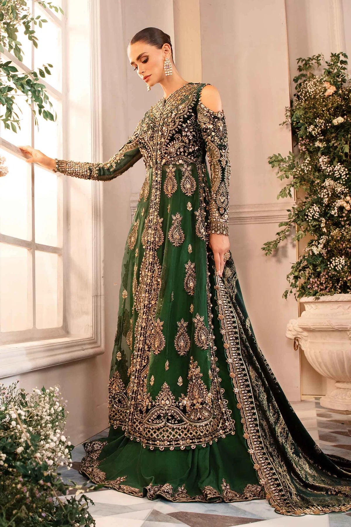 3 Piece Unstitched Embroidered Organza Suit | BD-290