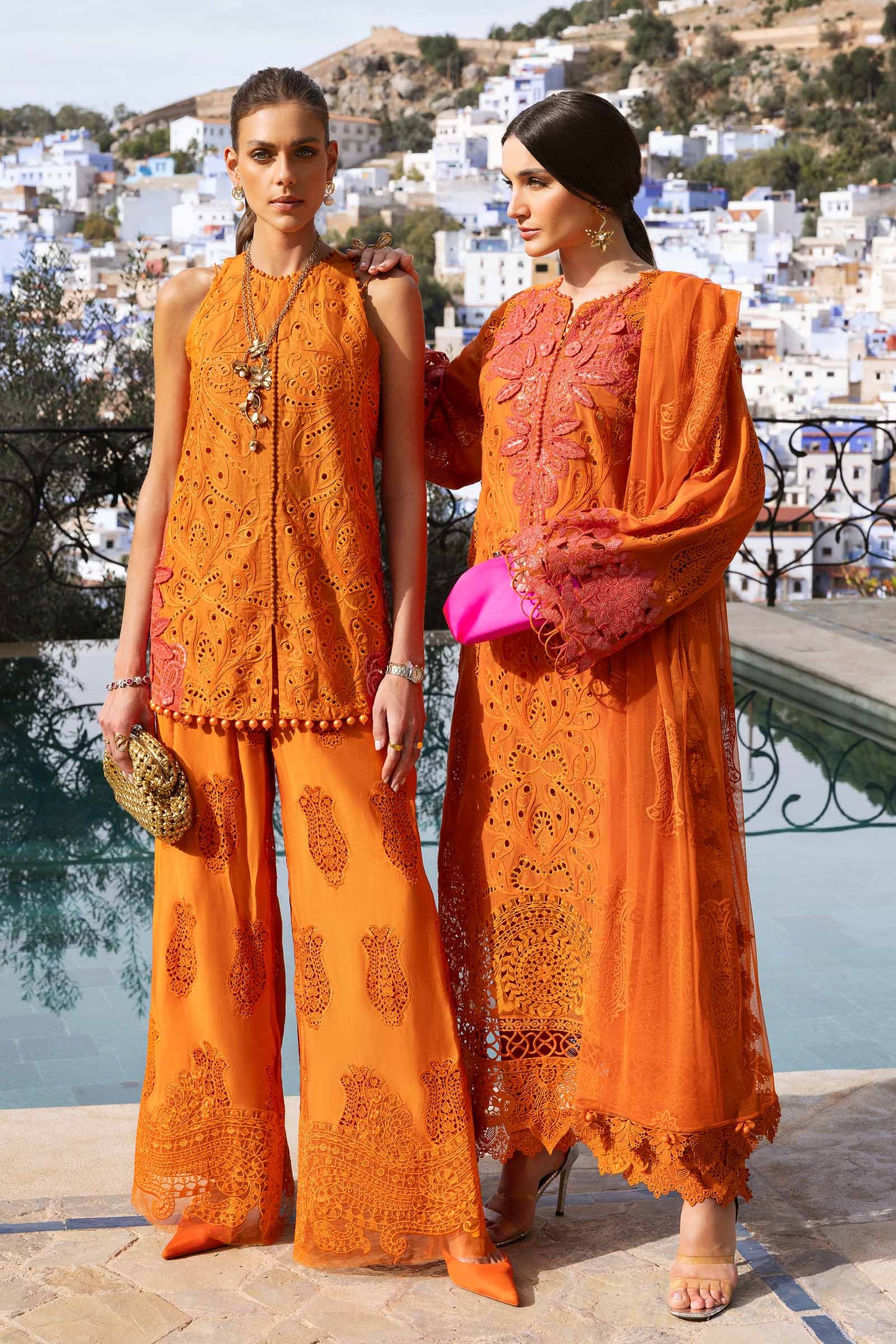 3 Piece Unstitched Embroidered Paper Cotton Suit | D-2505-By Zeenat Zara