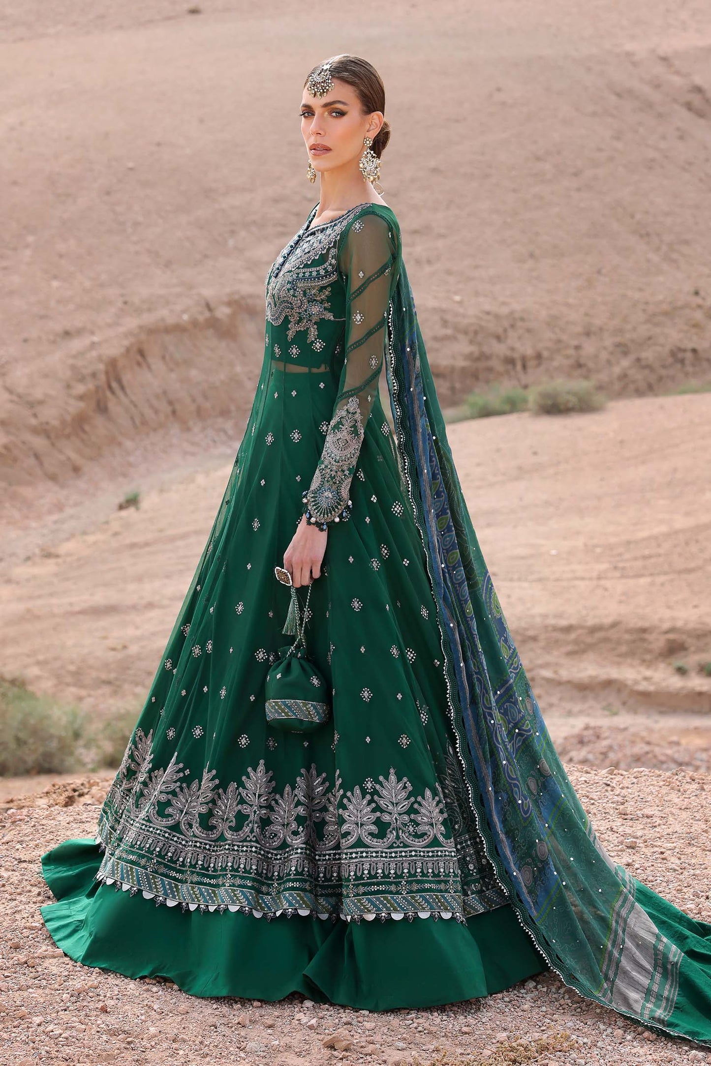 3 Piece Unstitched Embroidered Net Suit | D-2507-By Zeenat Zara