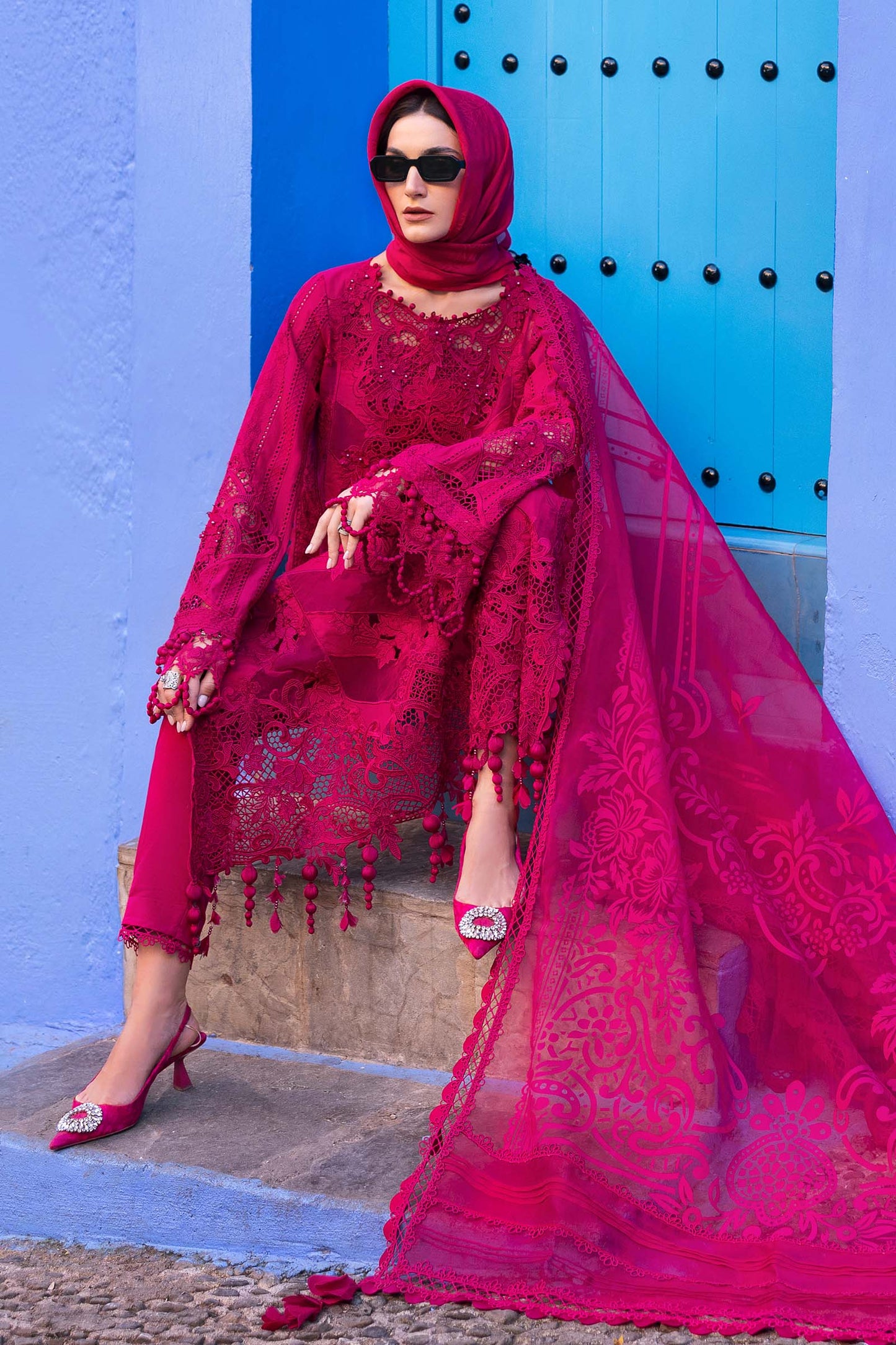 3 Piece Unstitched Embroidered Lawn Suit | D-2508-By Zeenat Zara