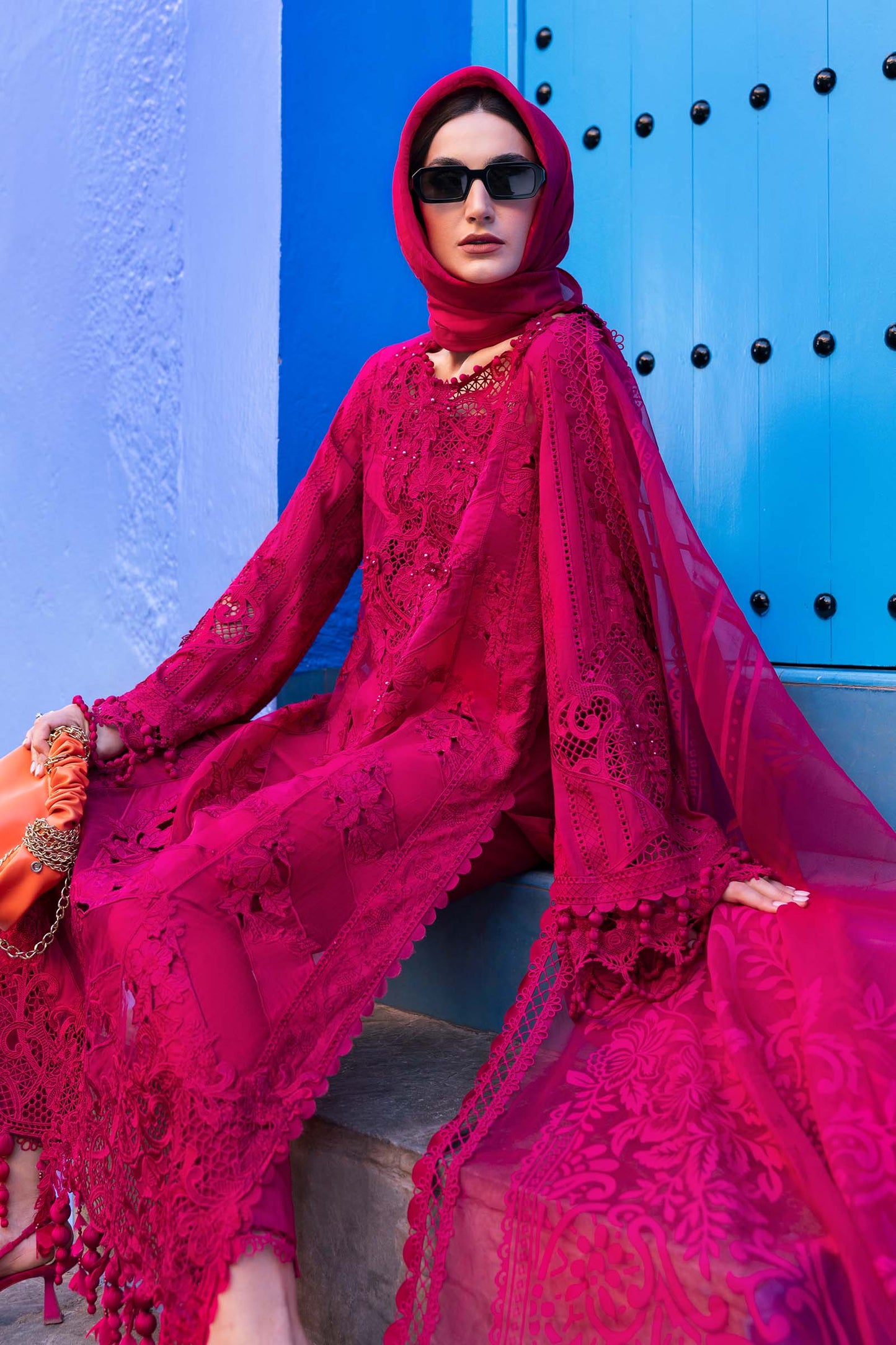 3 Piece Unstitched Embroidered Lawn Suit | D-2508-By Zeenat Zara