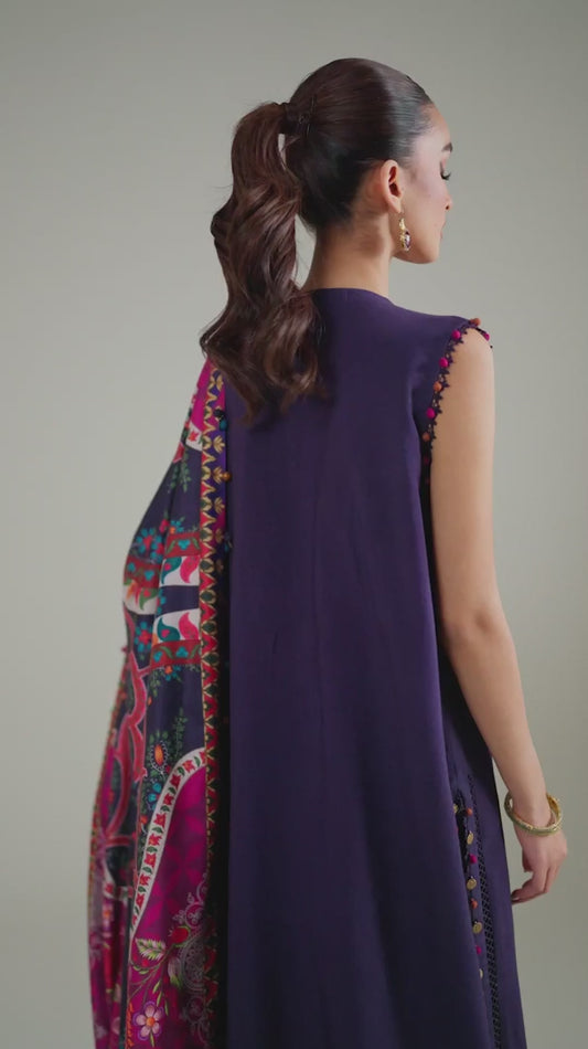 3 Piece Unstitched Printed Linen Suit | Z.Z-2402-A